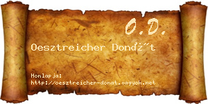 Oesztreicher Donát névjegykártya